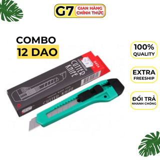 Combo 12 dao rọc giấy SDI, Dao SDI 0404/0423 (Tặng kèm 24 lưỡi dự phòng)