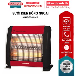 Sưởi điện halogen sunhouse shd7015 đỏ đen