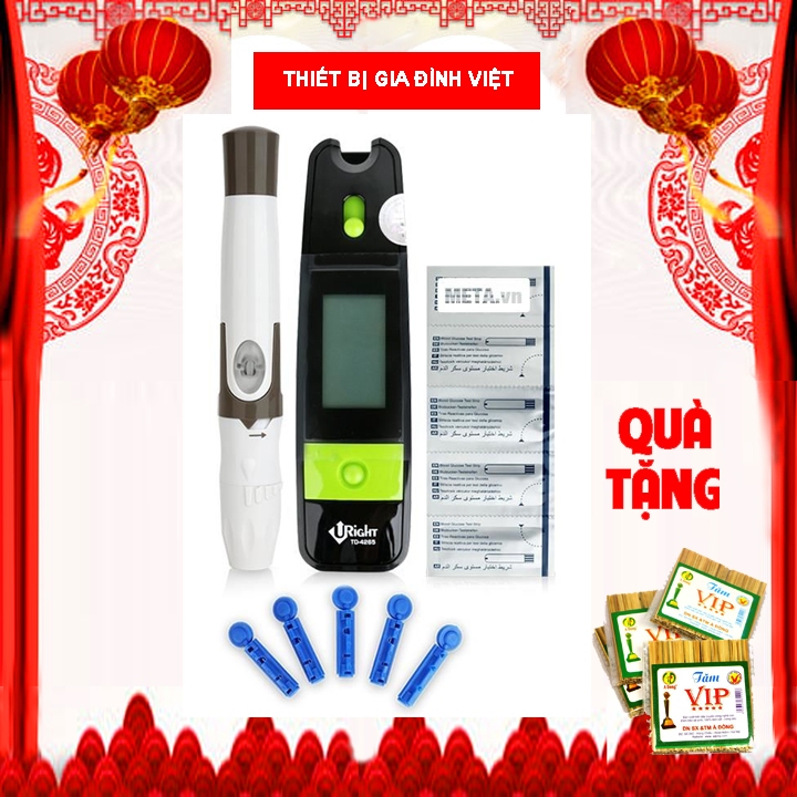 Máy đo đường huyết Uright TD-4265 TẶNG 25 que thử + kim chích máu