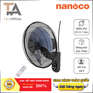Quạt treo tường 3 cánh Nanoco NWF1615RC-GR điều khiển từ xa