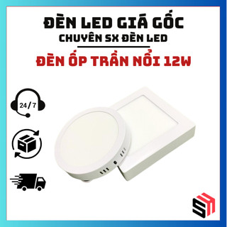 Đèn led ốp trần nổi 12w ánh sáng trắng, đèn trần trang trí phòng khách