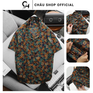 Sơ Mi Cuban Lụa Ruby CHÂU SHOP OFFICIAL Chất Liệu Lụa Mềm Mịn, Thoáng Mát. Form Fit Người Đứng Dáng Cực Đẹp Đi Biển
