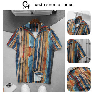 Áo Sơ Mi Nam, Áp Sơ Mi Cuban Acher Nam CHÂU SHOP OFFICIAL Chất Mềm Mịn Thoáng Mát Chống Nhăn Mặc Đi Chơi Đi Tiệc
