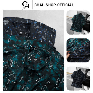Áo Sơ Mi Nam, Áo Sơ Mi Lụa Mercury CHÂU SHOP OFFICIAL Hoạ Tiết Nhẹ Nhàng Tối Màu Vải Mềm Mịn Form Rộng Rãi Thoáng Mát