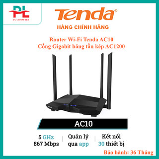 Router wi-fi tenda ac10 cổng gigabit băng tần kép ac1200 - hàng chính hãng