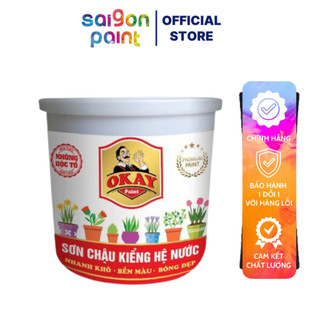 Combo 2 Hoặc 3 Lon Sơn Chậu Kiểng Okay Hệ Nước Màu Xanh Ngọc Bích Lon 1Kg - Dolphinpaint.vn