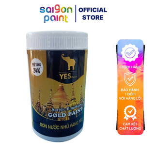 Sơn Nước Nhũ Vàng 1K Yes 24K Lon 400Gram Độ Bám Dính Tốt, Chống Rêu Mốc Cao