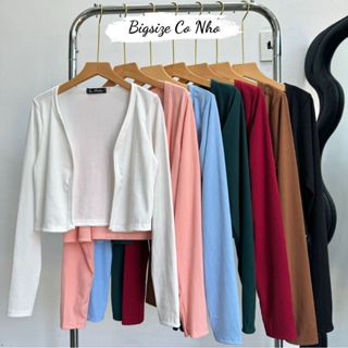 Áo khoác cardigan ngoài bigsize nữ thun gân cao cấp mặc ngoài dáng lửng thời trang Chuppy 58-95kg G116