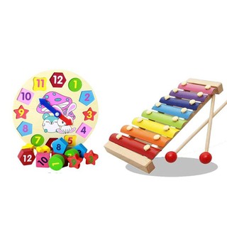 Trọn Bộ Nhiều Món Đồ Chơi Gỗ An Toàn, Phù Hợp Cho Bé Từ 1-5 Tuổi: Kệ Bàn Tính- Tháp Trụ- Luồn Hạt- Sâu Uốn Dẻo,...