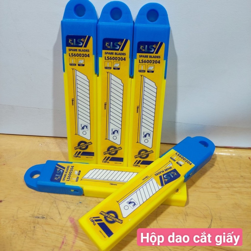 Lưỡi dao rọc giấy thép SK5 LS+ a100 18mm hàng chính hãng, 1 hôp 10 lưỡi dao rọc giây loại lớn SK5