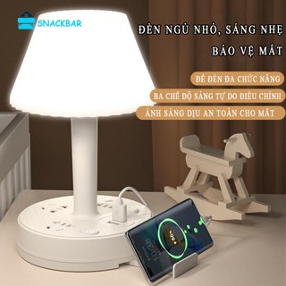 Đèn bàn SNACKBAR, Đèn học để bàn tích hợp ổ cắm điện đầu cắm USB tiện lợi sạc pin Đèn ngủ ánh sáng hài hòa không hại mắt