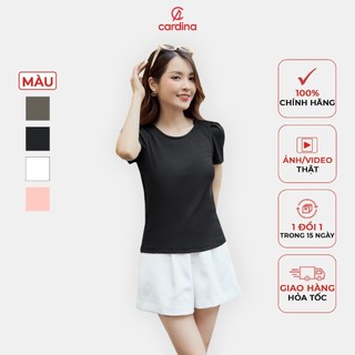 Áo thun nữ CARDINA vải liệu tăm lạnh cổ tròn tay bồng kiểu dáng nhẹ nhàng thoải mái thời trang hiện đại trẻ trung AFC13
