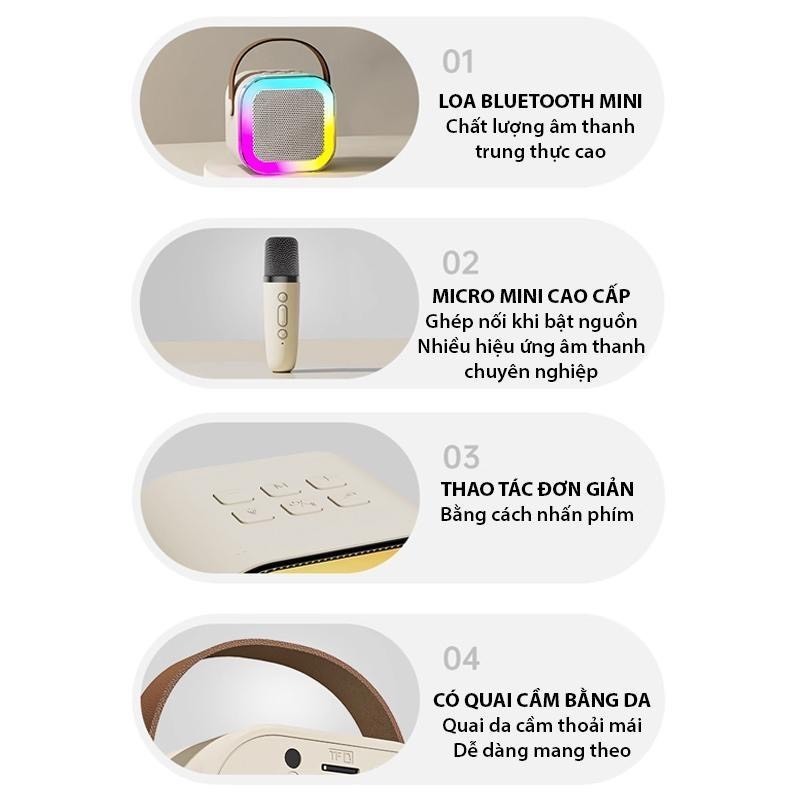 Bộ Loa Bluetooth + 2 Mic Không Dây Mini Hát Karaoke Tại Nhà K12, Có Thể Thay Đổi Giọng, Dễ Sử Dụng , BẢO HÀNH 12 THÁNG | BigBuy360 - bigbuy360.vn