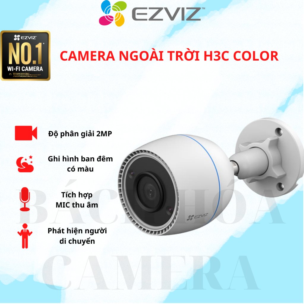 Camera WIFI Ngoài Trời có màu ban đêm EZVIZ C3TN/H3C 1080p chính hãng bảo hành 24 tháng
