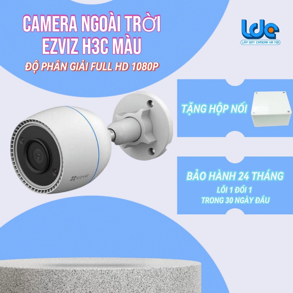 H3C Color có màu ban đêm | Camera Wifi Ezviz H3C Color 1080P Full HD, Chạy ngoài trời, Full HD 1080P