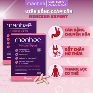 Combo 2 hộp viên uống giảm cân Manhae Minceur Expert giảm mỡ an toàn, thanh lọc cơ thể hộp 30 viên