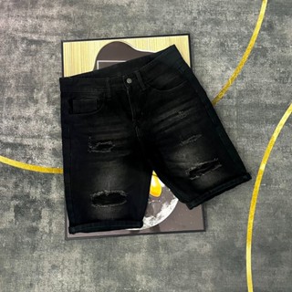Quần Short Nam Chất Jean Cotton Nam Quần Đùi Nam Rách Nhẹ apmen QS6J177 mẫu mới
