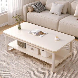  Bàn trà sofa cafe bàn làm việc 2 tầng góc bo tròn khung sắt chữ U decor phòng thương hiệu IGA- GM135 