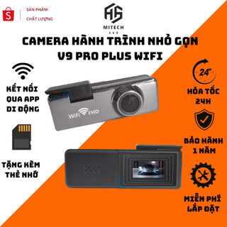 Camera hành trình ô tô, Cam hành trình ô tô V9 Pro+ Plus nhỏ gọn sắc nét - kết nối WIFi Qua App ĐT