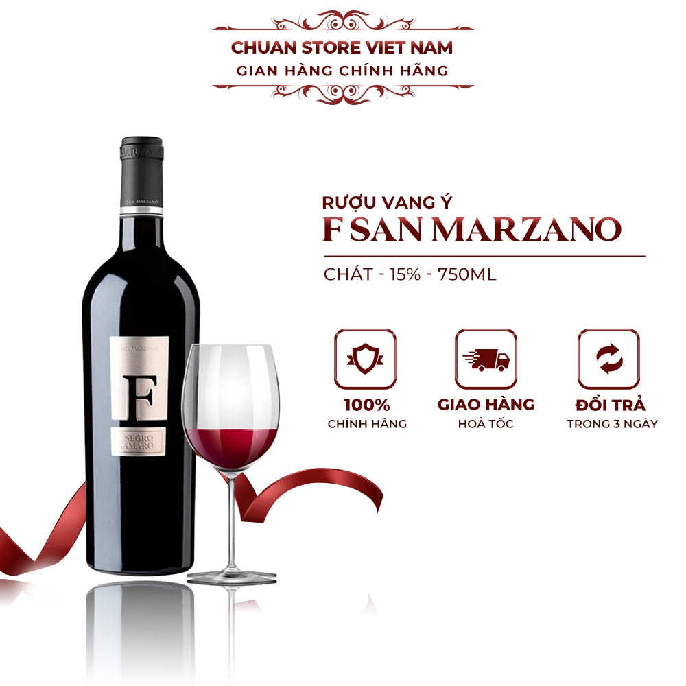 Rượu vang Ý chát F San Marzano Negroamaro 15% chai 750ml nhập khẩu chính hãng
