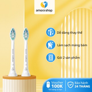 Combo 2 Đầu Bàn Chải C2 PHILIPS Sonicare HX9022/28, Đầu Bàn Chải Làm Sạch Sâu, Màu Trắng