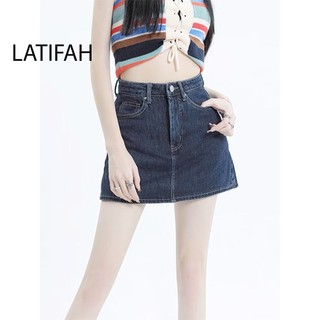 Chân Váy Jean Nữ LATIFAH có quần lót trong, phong cách đơn giản basic V003