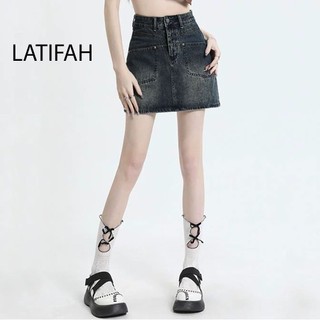 Chân Váy Jean Nữ LLATIFAH có quần lót trong, phong cách đơn giản basic SV002