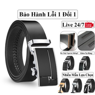 Thắt Lưng Nam Da Bò Thật Nguyên Miếng Cao Cấp, Dây Thắt Lưng Da Bò Thật Vicenzo Khóa Tự Động Hợp Kim Chống Rỉ Bh 1 Năm.