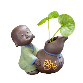 Tượng chú tiểu chữ PHÚC ôm bình , chậu trồng cây,hàng bao bể, ảnh thực tế.