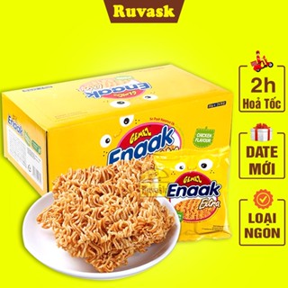 Mì Tôm Trẻ Em Enaak Extra Vàng Thùng 24 gói x 30g - Snack Mì Ăn Liền Vị Gà Truyền Thống - Đồ Ăn Vặt Tuổi Thơ Ruvask