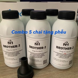 COMBO 5 Chai Mực Nạp Máy In Brother mã mực TN-2385/ TN-2280/ TN-1010/ TN-2130/ TN-2025 máy đen trắng