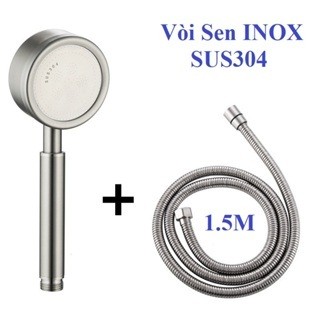 Bộ vòi sen nhà tắm tăng áp Inox kèm dây dài 1,5m