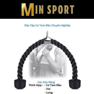 Dây thừng kéo xô dùng tập tay sau, cơ xô, cơ bụng - dây tricep rope tập gym
