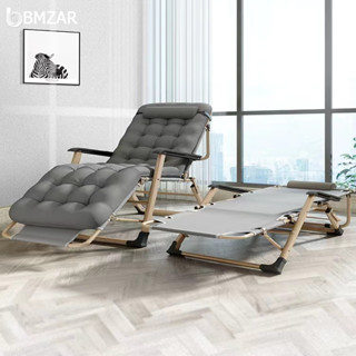 Bmzar Ghế thư giãn ghế lười có thể gấp thành giường Ghế xếp thư giãn ngoài trời gấp gọn kèm nệm và gối