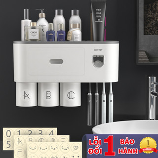 Bộ Nhả Kem Đánh Răng Tự Động OENON Chính Hãng, Kệ Để Đồ Phòng Tắm, Hộp Đựng Bàn Chải Đánh Răng Cao Cấp
