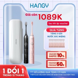 Combo 2 Bàn chải điện HANGY HY23 PRO siêu sóng âm thông minh chải sạch mảng bám 