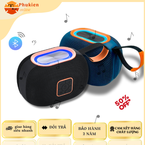 Loa Bluetooth Bombox 910 đèn led cảm biến theo nhạc, thế hệ mới nghe Cực Đã Âm Hay Bass Căng, chống nước