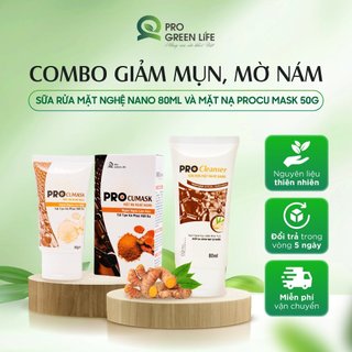 Combo sữa rửa mặt nghệ Pro Cleaner 80ml và mặt nạ Procu Mask 50g giúp giảm mụn, mờ nám