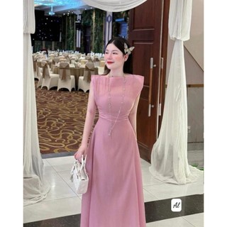 Bộ váy tơ cao cấp gồm váy 2 dây kèm áo nơ phía ngoài - Phong cách dành cho tiểu thư sang trọng