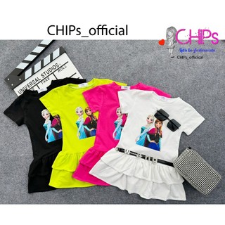 Váy Cotton Cộc Tay Mùa Hè In ElSA Cho Bé Gái Kèm Quần Chip