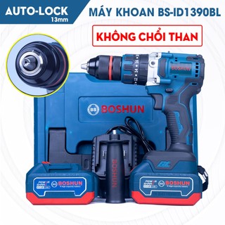 Máy khoan Boshun 13mm Bắn Vít, Vặn vít - Khoan cầm tay 2 cấp tốc độ 100% đồng Siêu bền Có Đèn