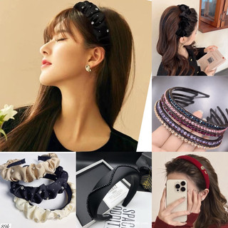 Băng Đô Bờm Xược Mấn Vải Thắt Bím Tóc Lụa Nhung Đá Cao Cấp Phong Cách Hàn Quốc Nhiều Mẫu.