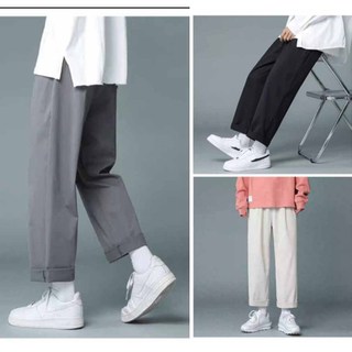 Quần Kaki Ống Rộng Lưng Thun Cạp Chun Dáng Suông Kaki Nam Nữ Ulzzang