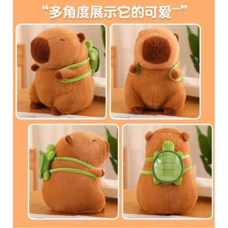 Gấu bông Capybara Chuột lang nước kèm balo rùa xanh êm mịn Quà tặng dễ thương - Hàng QC cao cấp | shop.bebear