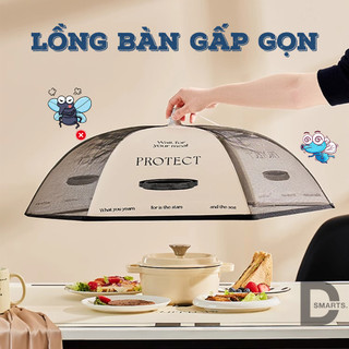 Lồng bàn gấp gọn đậy thức ăn, chất liệu vải polyester bền chắc kích thước 70cm