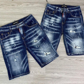 quần bò jean nam ngắn rách đẹp khóa kéo lệch thêu logo wash vẩy sơn cá tính thời trang giá rẻ KAYSTOR