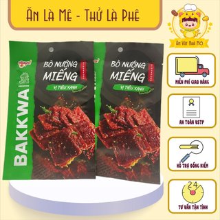 Khô bò miếng ăn vặt , thịt bò khô nướng miếng vị tiêu xanh ăn liền gói 25g. Ăn Vặt Nhà Mỡ.