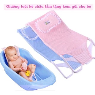 Giường Lưới tắm cho bé kèm gối cao cấp hàng Việt Nam!