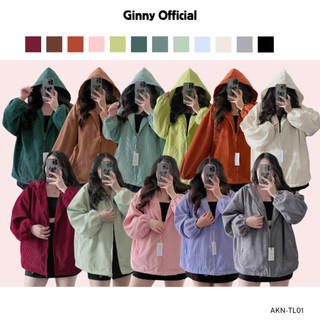 Áo Khoác Nhung Tăm Ulzzang Nữ | Khoác 2 Lớp Có Mũ | Form Rộng | GINNY OFFICAL