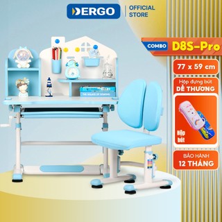 Bộ Bàn Học Cho Bé DERGO D8S-Pro, A80 Cao Cấp Bàn Học Chống Gù Chống Cận Nâng Hạ Trục Quay - Bàn Ghế Học Sinh Bán Chạy